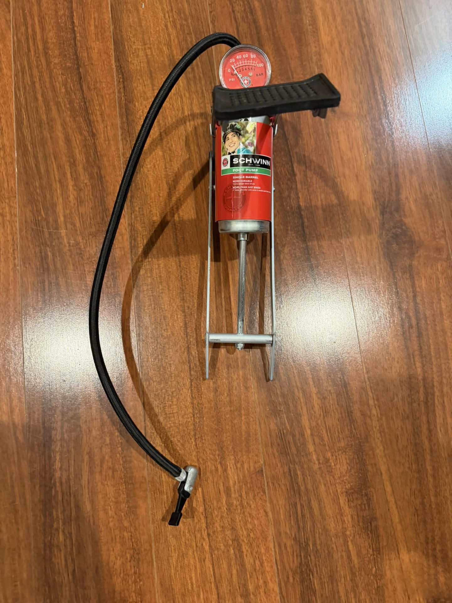 Schwinn Single Barrel Foot Pump Bicycle Inner tube 