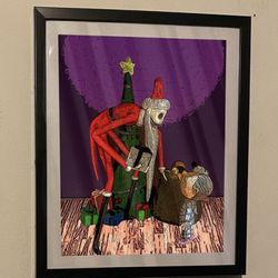 Nightmare before Christmas custom art piece of jack skellington as sandy claws