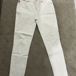 Karl Lagerfeld Cream Denim Pants size 6  Elegant cream denim pants by Karl Lagerfeld. Destroyed ankle hem, five pockets, belt loop. Ideal for versatil