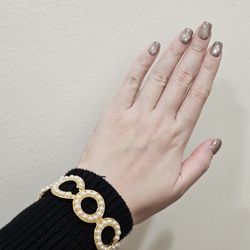 Antique Gold Pearl Bangle Vintage 