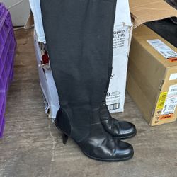 Size 10 Black Stretch Top Boots 