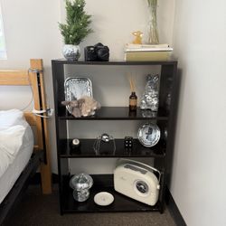 adjustable 4 tier black shelf