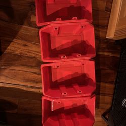 4 Small Stackable Storage Bins 