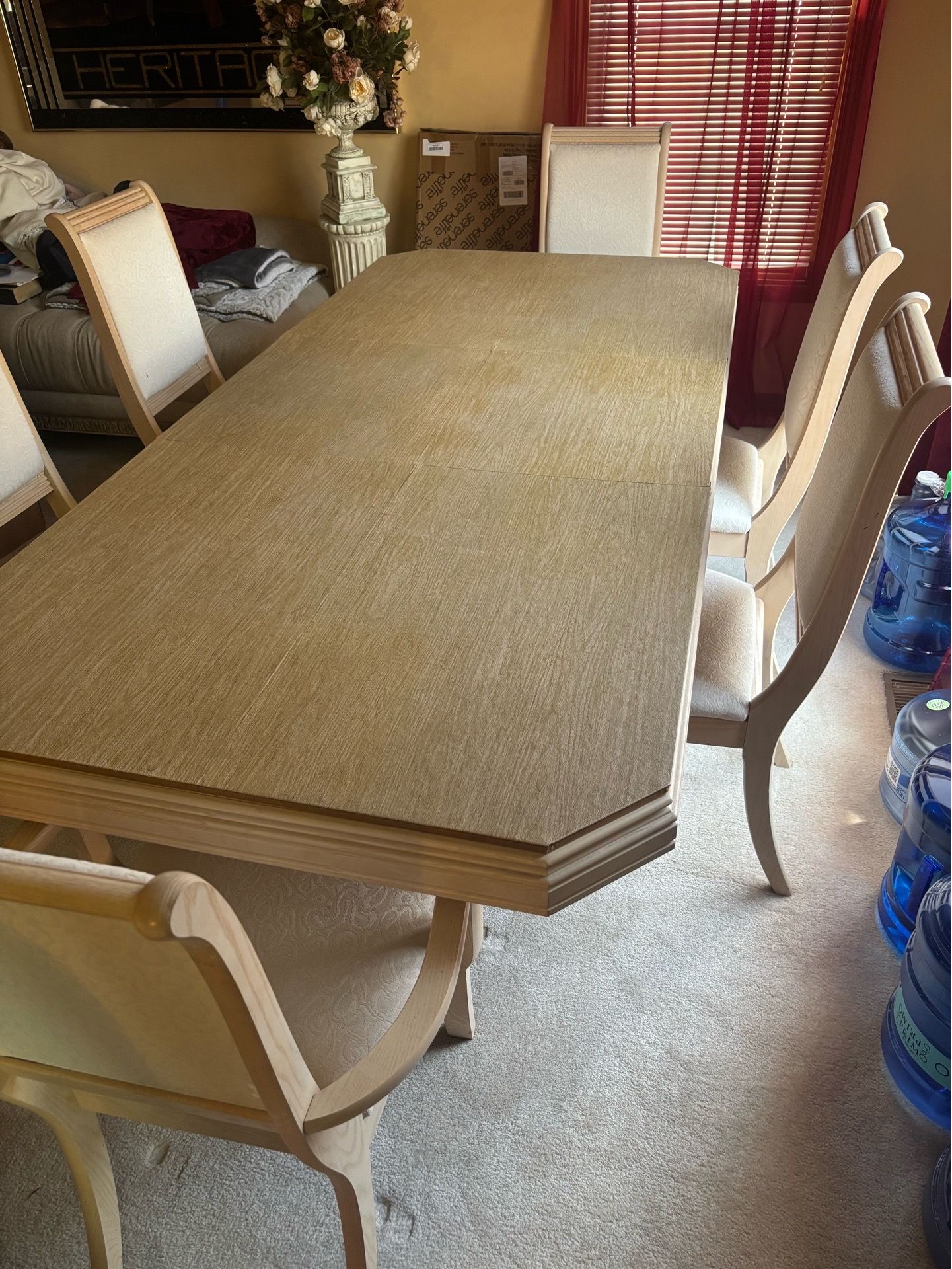 Elegant Solid Wood Dining Room Set w/Chairs + Hutch