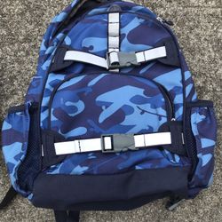 Pottery Barn Kids Backpack Navy Camouflage Reflective Strips