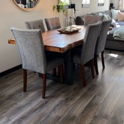 Dining Chairs ONLY- Grey Fabric & Comfy