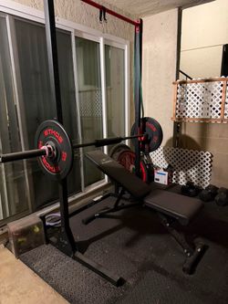 CAP Squat Rack with Bench and Barbell