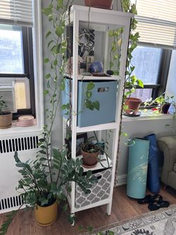 Tall white shelf