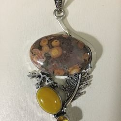 Hand Crafted Ocean Jasper Abstract Pendant
