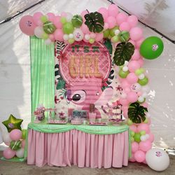 Baby Shower - Balloon Garland - Party Decoration - Lilo Stich & Angel  