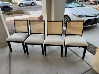 Set Of 4 Rattan Dining Chairs