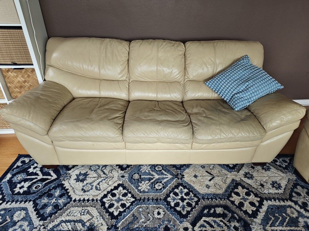 Genuine Leather Sofa Set For Sale