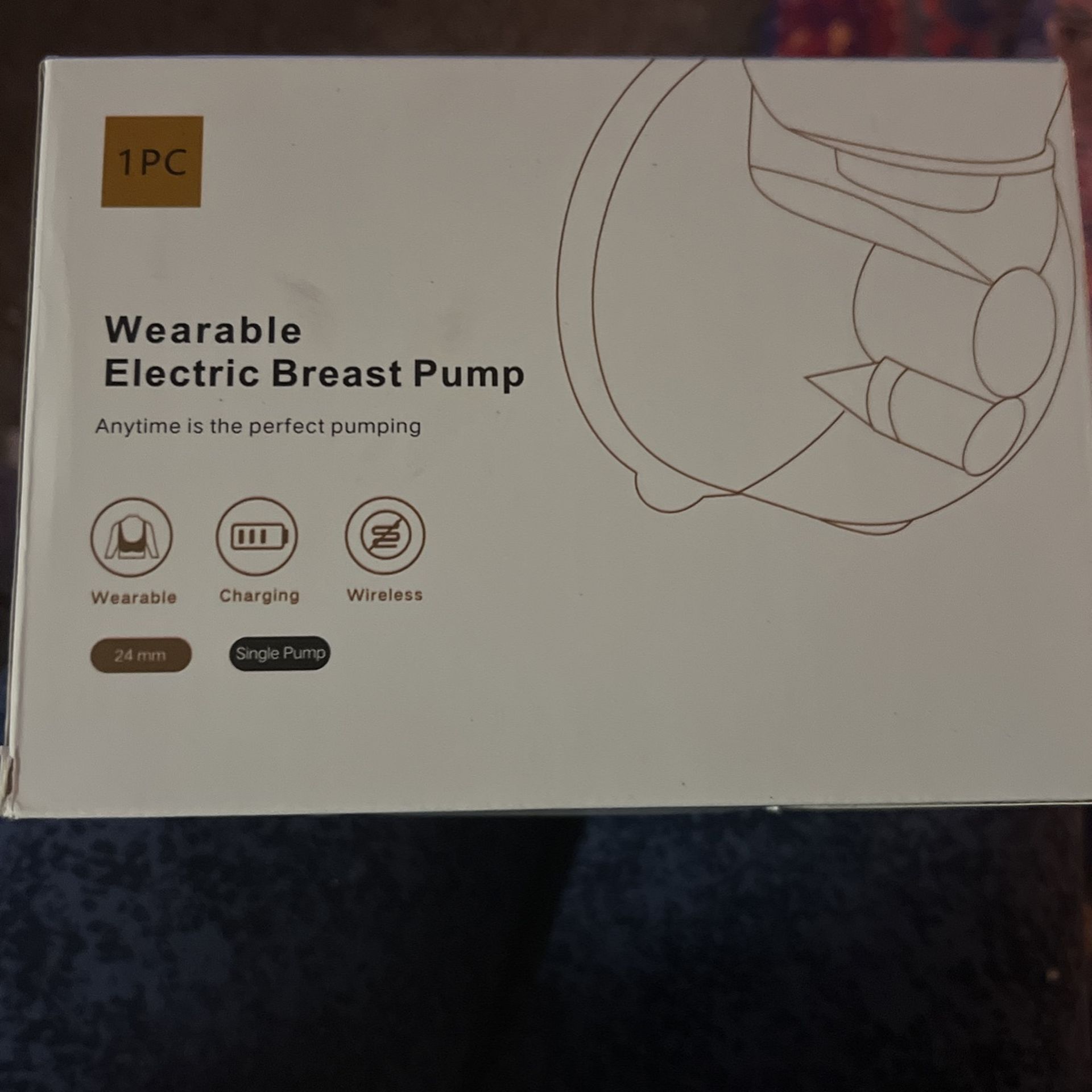 Wearable Electric Breast Pump, Pink. Ningbo 25$