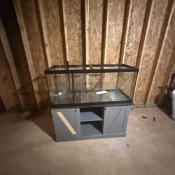 50 Inch Gently Used Fish Tank & Storage Shelf Set