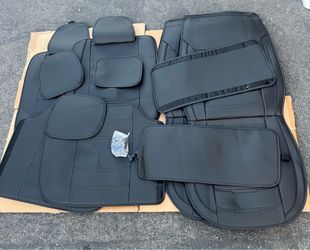 Universal Black Faux Leather Car Seat Cover Set