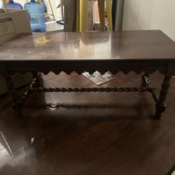 solid wood vintage coffee table 
