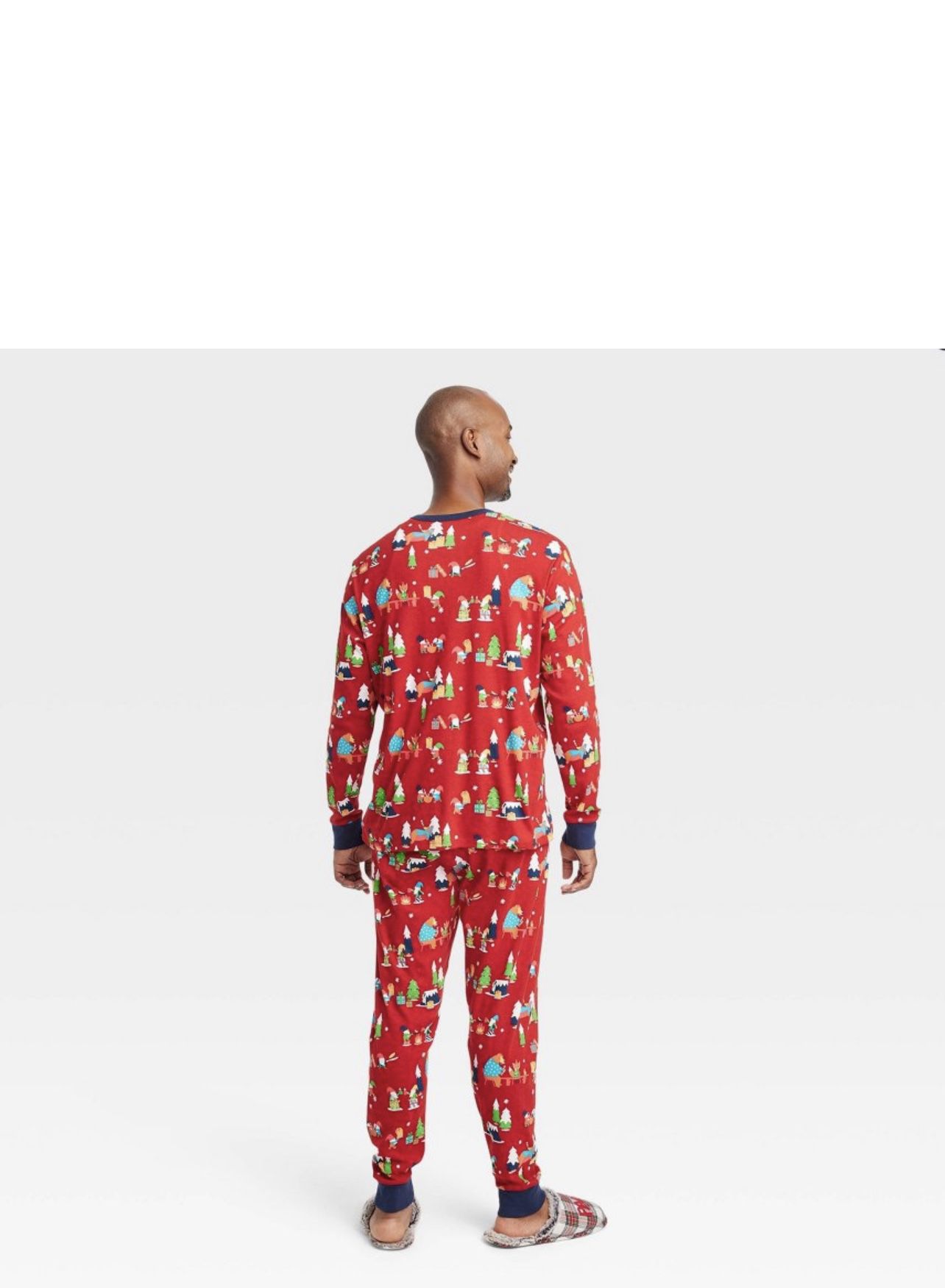 Men's Holiday Gnomes Print Matching - Red L