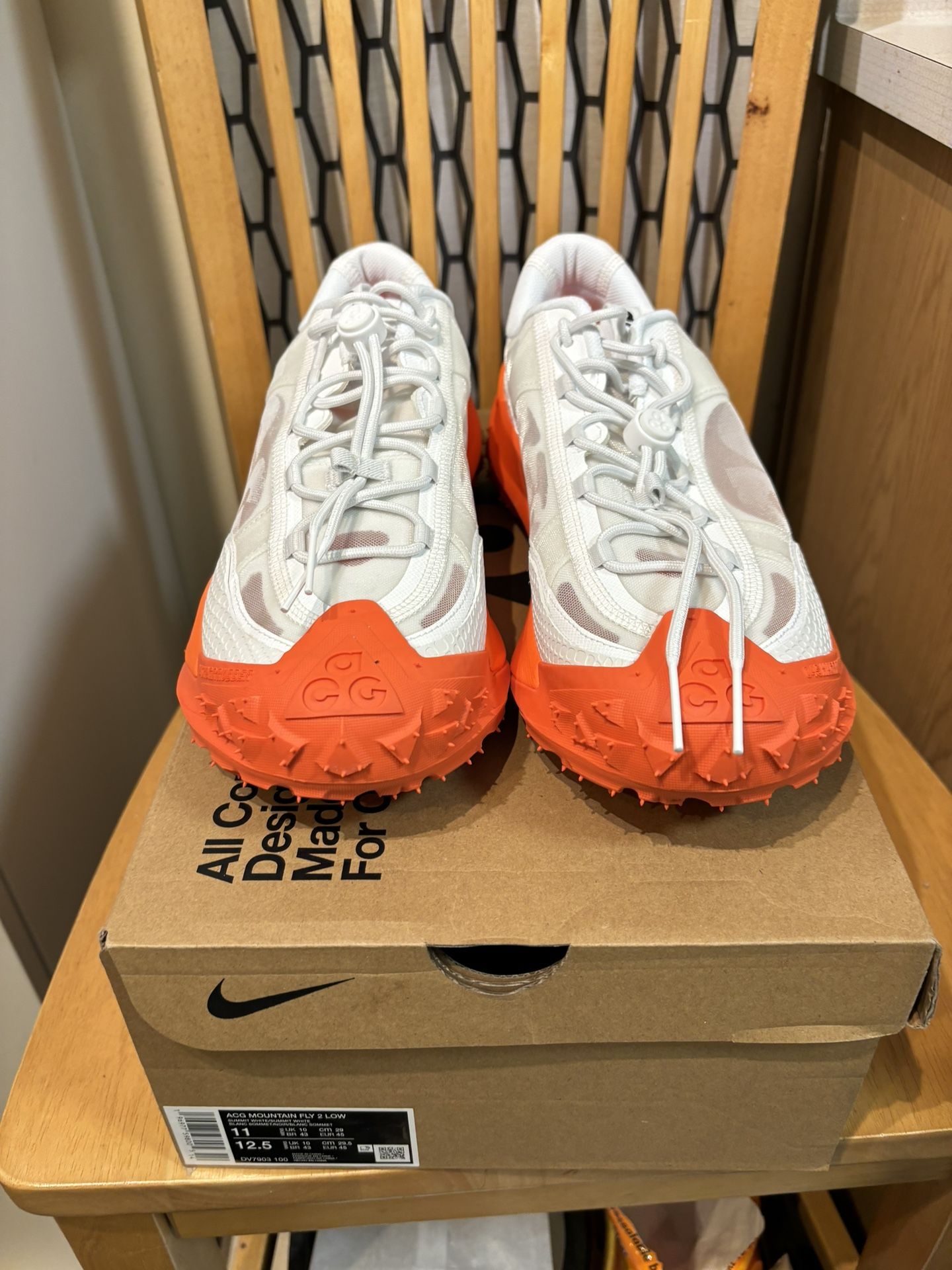 Nike ACG Mountain Fly 2 Low \'White Orange\' DV7903-100 Men\'s Size 12.5 Shoes Nike ACG Mountain Fly 2 Low Summit White Orange DV7903 100  main image 2