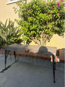 Charming MCM Outdoor/Indoor Wood Bench
