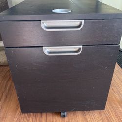 Black 2 Drawer File Cabinet