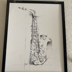 Saxophone Framed Art Jazz
