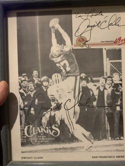 49ers the famous catch Dwight Clark Autographs