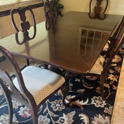 Wood Dining Room Table W/ Chairs