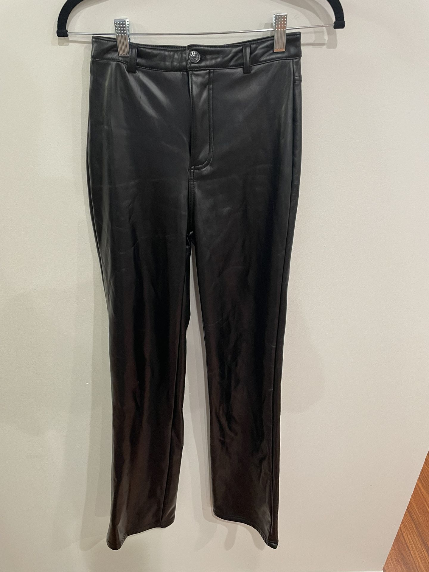 Akira High Waste Faux Leather Black Pants Size 3 W25 Shiny Black Pants Women’s
