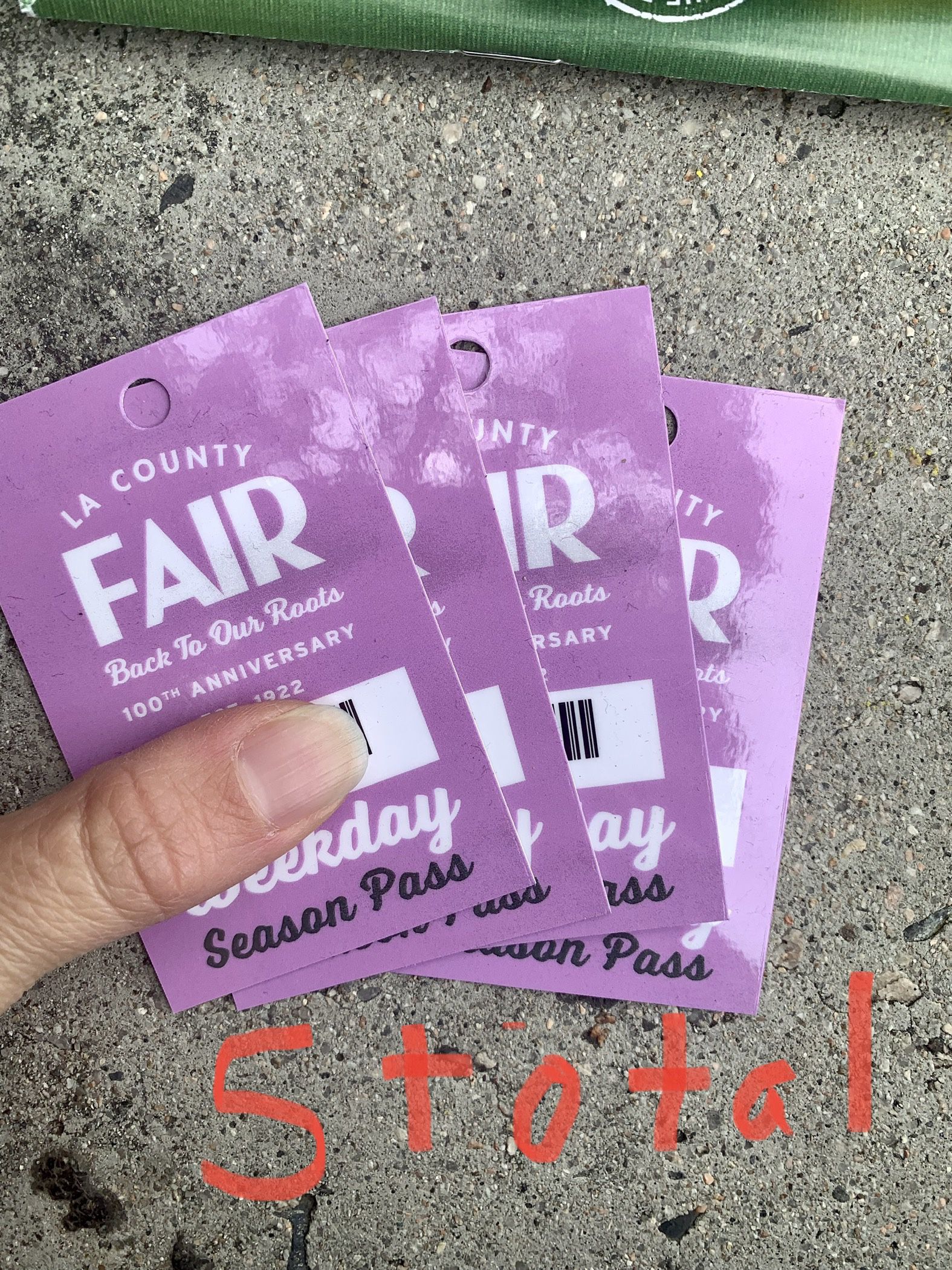 5 LA FAIR Pomona Fairplex Entry Tickets