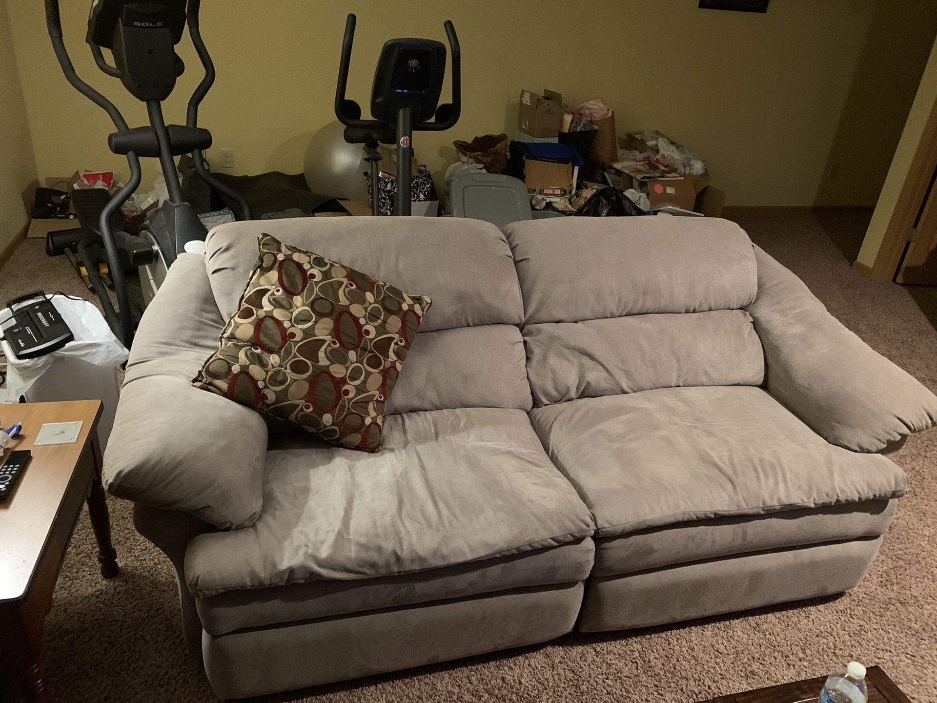 Couch and Chair with Mechanical FootRests