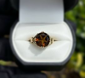 Jewelry 14k solid yellow gold aquamarine 6.00 CTW ring sz 6.00