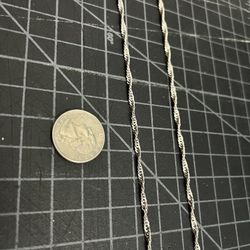 30” 3mm Twisted Curb Chain 10 K Gold .925 Silver (tested)