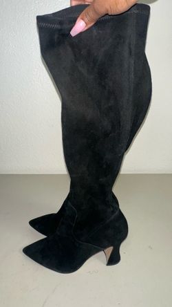 Coach Black Suede Over-the-Knee Heeled Boots