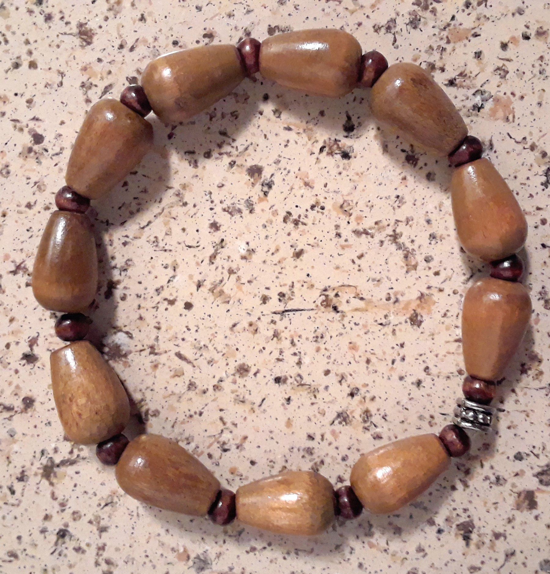 African Wood Bead Bracelet Unisex