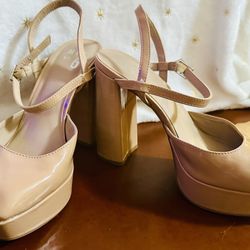 Mix No. 6 Women's Tan and Cream Courts Platforms Size 7
