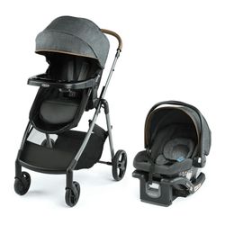 Evenflo Pivot Modular Travel System with LiteMax Infant Car Seat with Anti-Rebound Bar