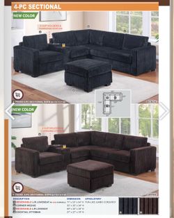 Corduroy couch new in box / console / charger station