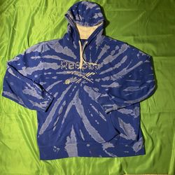 Reebok Retro Skater Tie Dye Oversized Hoodie Blue Size XL Mesh Hood 