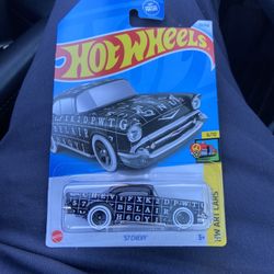 Matchbox Hot Wheels '57 Chevy, HW Art Cars 6/10 [Black] 121/250, L2593