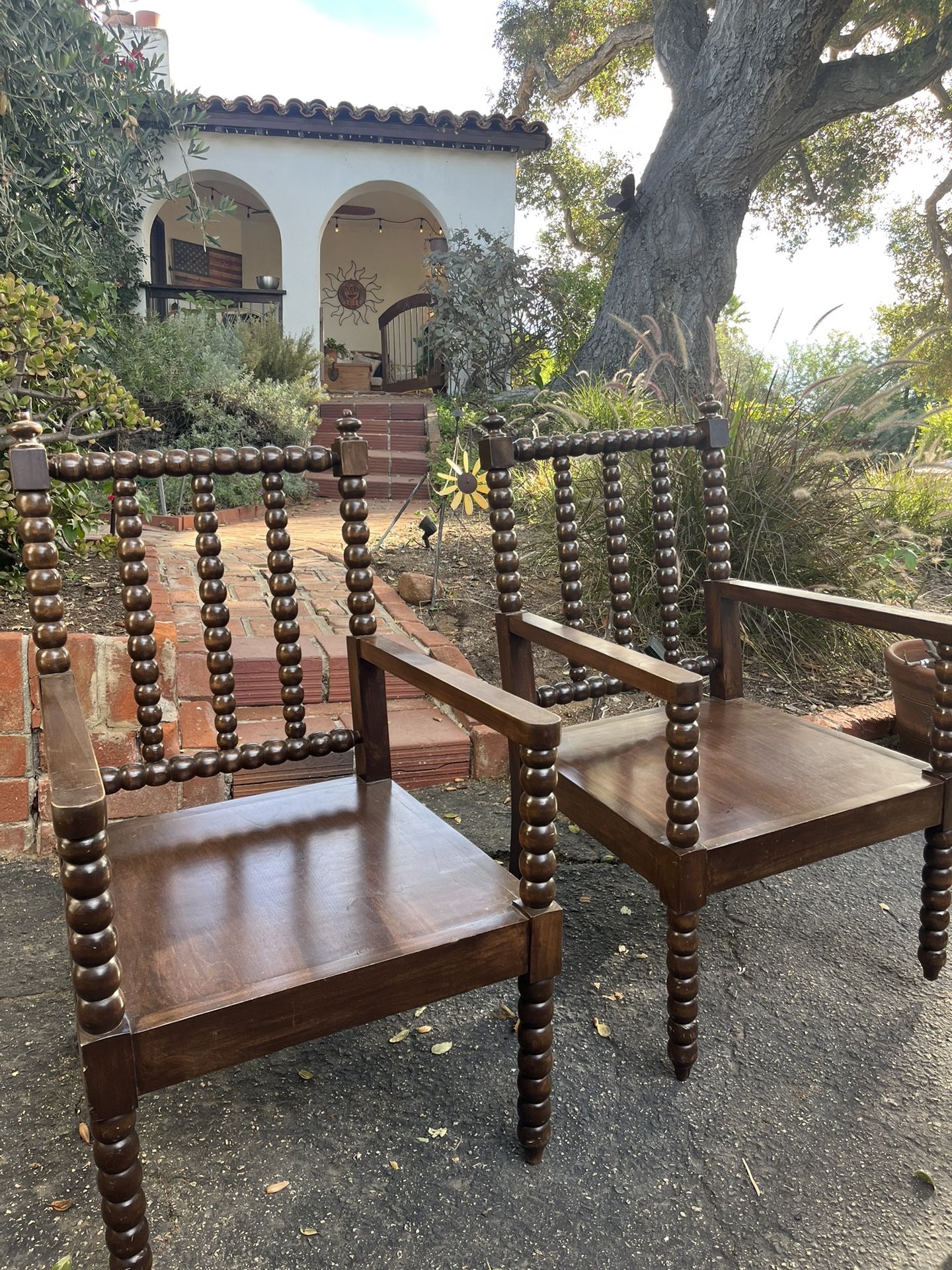 Wooden Spindle Chairs (set of 2)