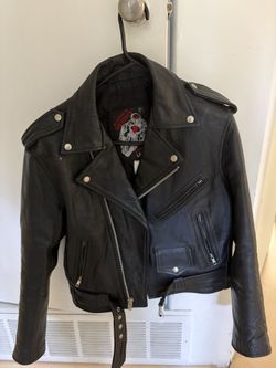 Biker Leather Jacket M