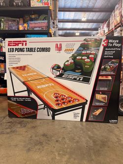 ESPN LED Ping Pong Table Combo Folding Table With Basketball Playfield Brand New In Box