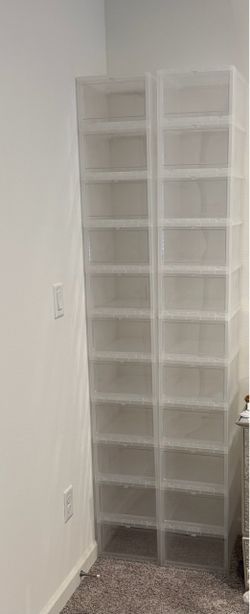 Container Store Shoe Bins $3 per bin