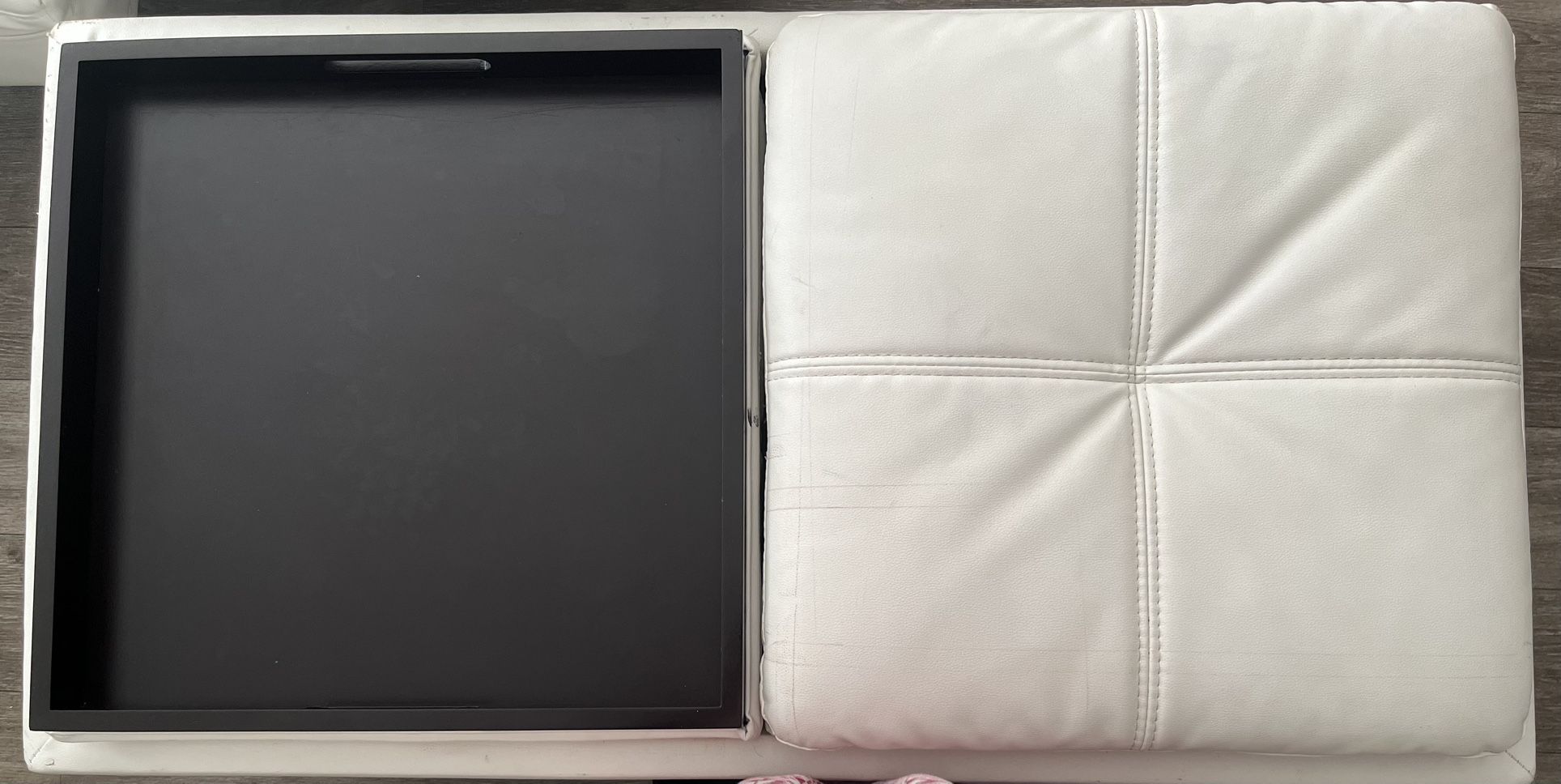 White Leather Futon Sofa – Clean & Modern