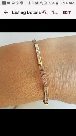 10K Real Gold Good Luck Bracelet 7 inches long