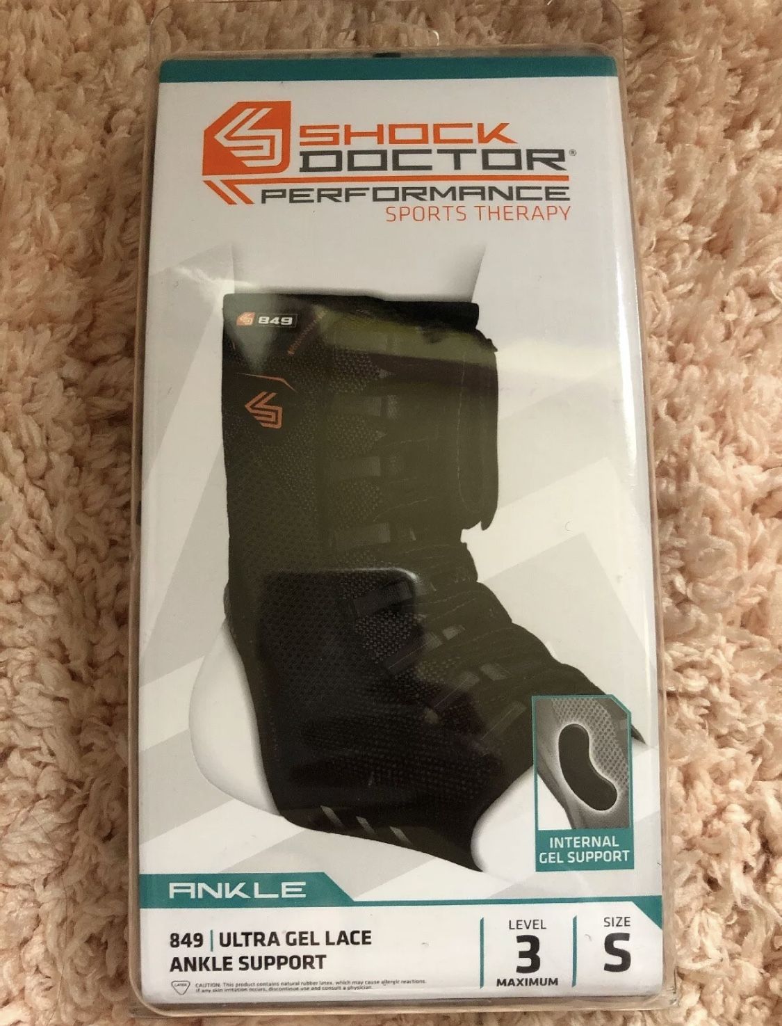 Compression Ankle Brace - Shock Doctor 849 Ultra Gel Lace Up Ankle Support Black