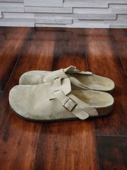 Birkenstock Boston Soft Footbed Taupe Suede Clogs EU 43 US Men's 10
