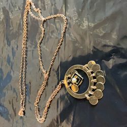 Necklace With Pendant New 30 Inch Chain Gold Color