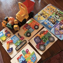 Kids Toys Toddler Age, Puzzle Trucks And Construction 