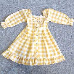 SHEIN Girl's Size 7 White & Yellow Dress